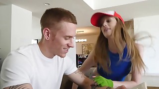 Step-brother lets his sister to catch a pocket monster